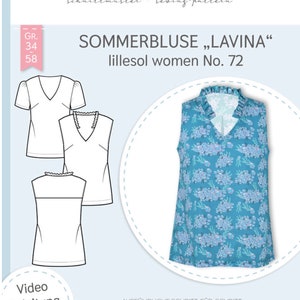 lillesol women No. 72  Sommerbluse Lavina Schnittmuster von  Lillesol und Pelle