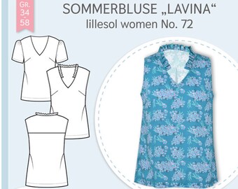 lillesol women No. 72  Sommerbluse Lavina Schnittmuster von  Lillesol und Pelle