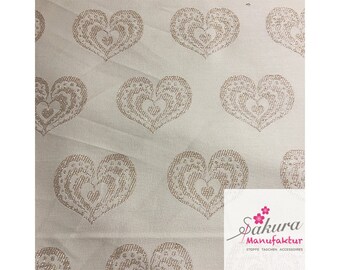 Viskosejacquard Herzen mit Lurex meliert