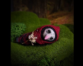 Damien, el bebé gnomo del bosque oscuro - figura coleccionable, muñeca coleccionable, muñeca ooak, juguete de diseño, decoración de bruja gótica