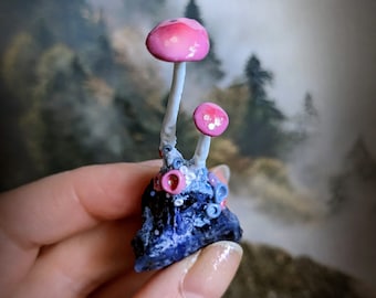 Little Wonders No. 19 - Sodalite, mini garden decoration, fairy garden, crystal garden, mushroom decoration, crystal, mushrooms