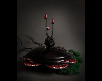 Caja de madera grande / joyero con setas - decoración de setas, almacenamiento de joyas, caja de madera, joyero, decoración de setas, caja de madera