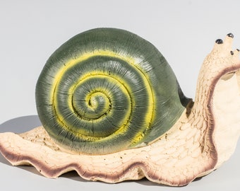 Snail wall sculpture snail on a mission snail gift gift for gardener folk art tile