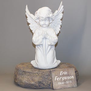 Religious Urn Adult Human Ashes *Praying Angel Cremation Memorial Statue Outdoor *Special Funeral Artistic Decor *Christian Burial Keepsake
