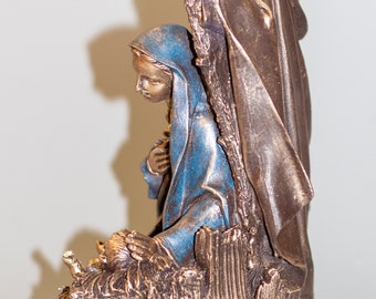 Set di statuine di presepe in resina Set presepe scena di gruppo decorazione figure religiose statua ornamenti ornamento di Natale confezione regalo