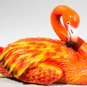 Flamingo Sculpture *Exotic Bird Decor *Wildlife Statue Outdoor *Lawn Garden Figurine *Back Yard Flowerbed Keepsake *Animal Patio Pond Gifts