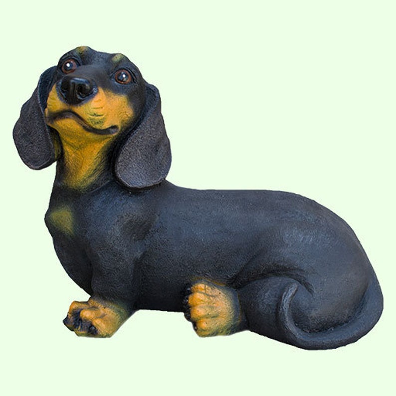 dachshund resin statue