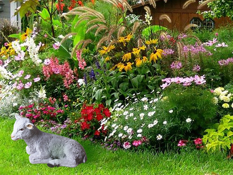 Garden Statue Large Sheep Statue Garden Decor Lamb | Etsy