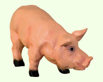 Garden Statue Swine *Pig Statue Large *Farmhouse Country Decorations *Sculpture Yard Animal *Outdoor Figurine Piglet *Lawn Keepsake Gift Hog