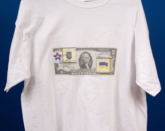 T-Shirt With 2 Dollar Bills From the Company's Collection Japheth2013 INC