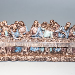 Last Supper Statue *Lords Supper Jesus Christ Sculpture *Christian Easter Gift for Father *Religious Devotional Dining Room Decor Plaque Art