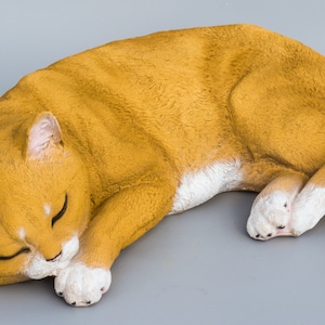 Urn Sleeping Cat *Cremation Statue Pet Ashes Holder *Memorial Grave Decor Sculpture *Animal Loss Funeral Tribute Unique Casket Sympathy Gift
