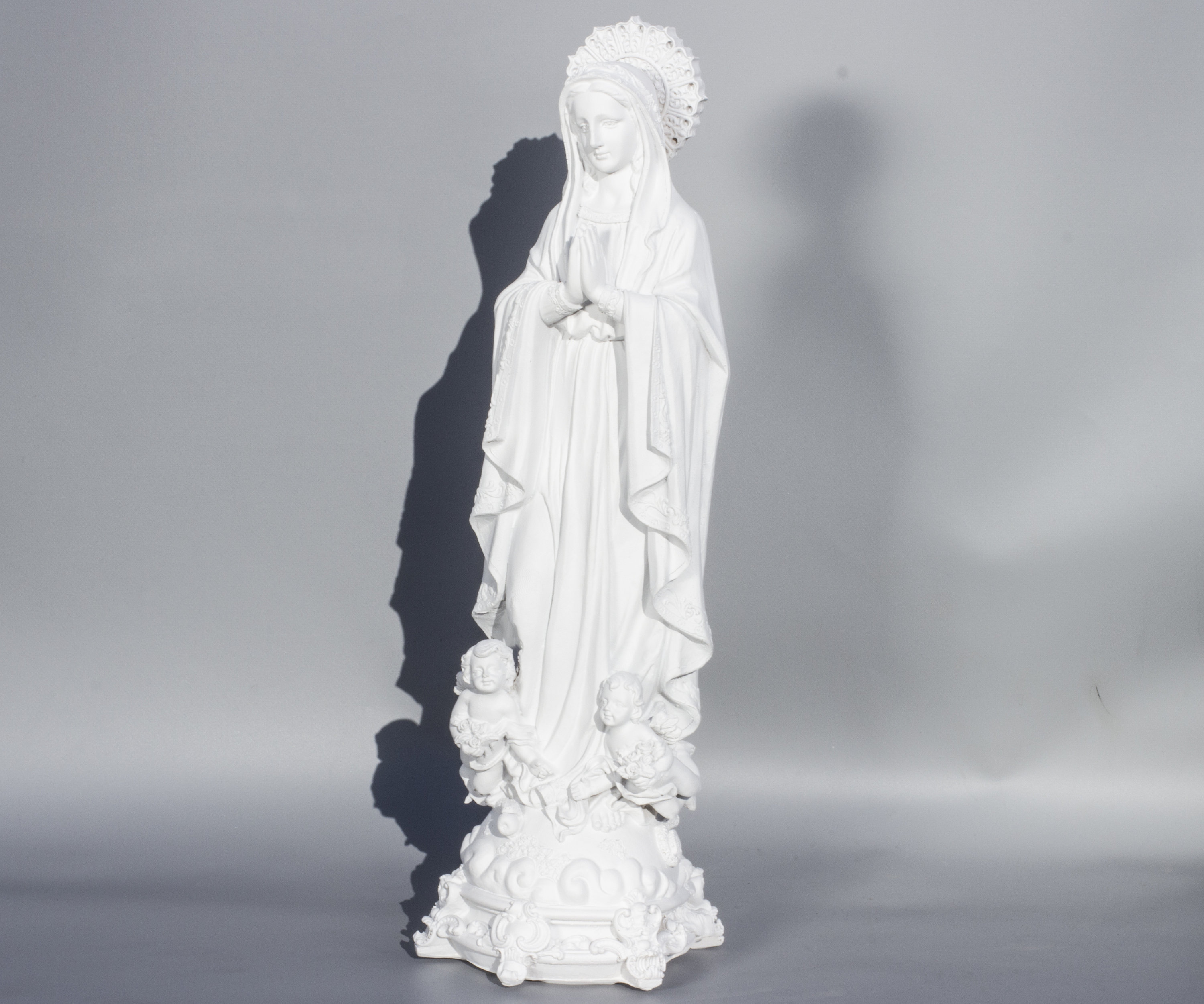 聖母マリア像 * 聖母マリアの置物 * キリスト教彫刻 白 * イエス