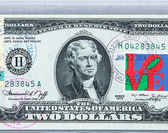 1976 Two Dollar Bill *Federal Reserve Note *Paper Money Collection *Collectible Stamps *2 Dollars *Usps First Day Stamp *Pekinese Lover Gift