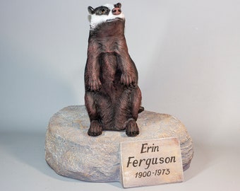 Badger Urn Human Ashes *Animal Cremation Memorial Statue *Burial Wildlife Artistic Keepsake *Unusual Remembrance Funeral Box Outdoor Large