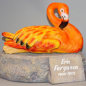 Flamingo Urn Human Ashes *Special Home Cremation Memorial *Adult Burial Wildlife Bird Artistic Keepsake *Funeral Remembrance Sculpture Large