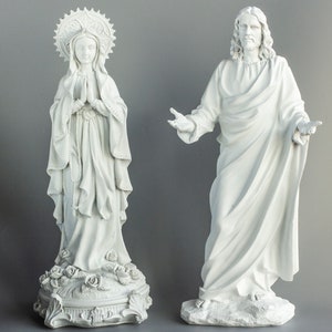 Religious Sculpture *Our Lady Statue *Jesus Christ Statue *Virgin Mary Figurine *Holy Father *Mother of God Praying *Christian Decor White