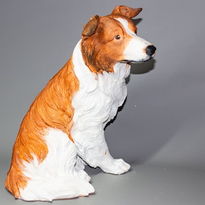 Unique Urn Dog Ashes *Border Collie Cremation Statue *Pet Memorial Custom Paint *Animal Loss Funeral Tribute *Burial Casket Remembrance Gift