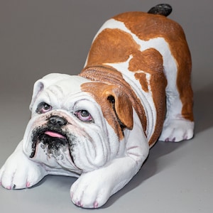 Unique Urn English Bulldog Ashes *Dog Cremation Statue *Pet Memorial Custom Paint *Unique Burial Casket *Funeral Keepsake Remembrance Gifts