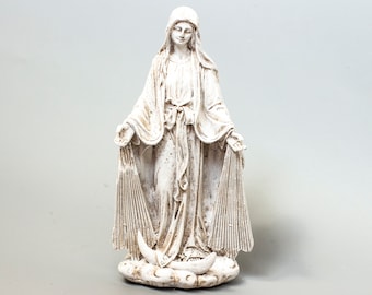 マドンナ像 * キリスト教彫刻 白 * 聖母マリアの光背 * 聖母