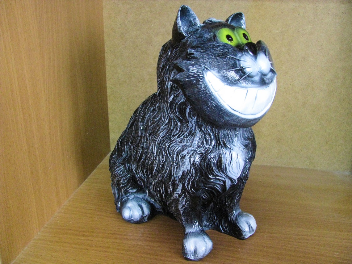 Cheshire Cat Figurines Garden Statue Cat Fairy Yard Decor Etsy