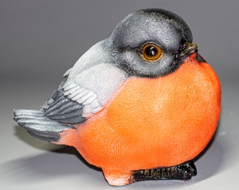 Winter Bird Figurine *Red Breasted Bullfinch Sculpture *Outdoor Garden Decorations *Farmhouse Gifts for Her *Wildlife Animal Statue Keepsake