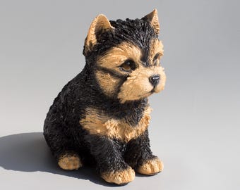 Yorkie Dog Piggy Bank Figurine *Unusual Money Pot Cash Storage Adult Child *Keepsake Coin Box *Interior Decor Animal *Useful Pet Lover Gifts