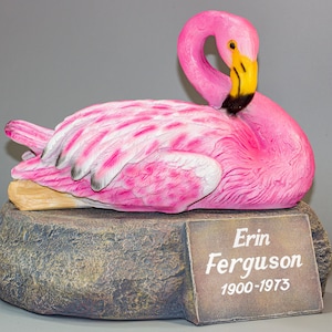 Flamingo Urn Human Ashes *Unique Tropical Cremation Memorial *Adult Burial Wildlife Bird Artistic Keepsake *Male Female Funeral Statue Large