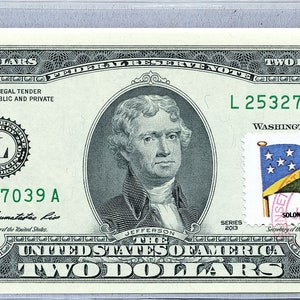 Papiergeld US *2 Dollar Bill *Federal Reserve Note *Zwei Dollar Briefmarken *Banknote Währung *Business Sammler Geschenke *Flagge der Salomonen-Inseln