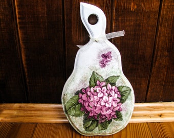 Tagliere con manico *Tagliere in legno *Decorazione con fiori lilla viola *Tagliere per servire formaggi *Regalo per la mamma in cucina *Legno per decoupage