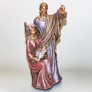 Christmas Crib *Holy Family Statue *Creche Figure *Joseph Mary Baby Jesus Birth Sculpture *Nativity Scene Ornament *Religious Christian Gift
