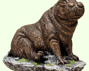 Tirelire statue d'hippopotame adulte * cadeau utile de tirelire * tirelire unique * sculpture d'hippopotame * figure de béhémoth * décor animal africain