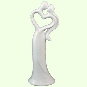 Tänzer Statue * Liebespaar Figur * Tanzendes Paar Skulptur * Hochzeit Silhouetten Herz * Weiße Keramik Statue * Braut Tischdekoration
