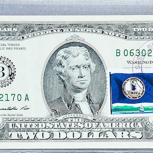 Banconota da due dollari *Natale Charlie Brown *Carta moneta *Francobolli da 2 dollari *Banconota Gemma Unc *Federal Reserve Note *Decorazione regalo di Capodanno