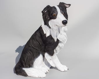 Dog Piggy Bank Large *Money Bank Animal *Collie Statue *Coin Change Holder Box *Keepsake Figurine Home Decor *Useful Birthday Gift Kid Adult