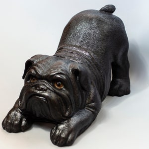 English Bulldog Black Urn *Cremation Statue Pet Ashes *Keepsake Memorial Sculpture *Animal Funeral Grave Decor *Dog Loss Small Sympathy Gift