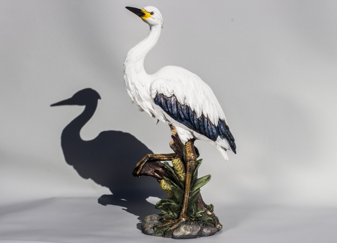 Heron Sculpture *coastal Statue Outdoor *garden Decor Water Bird *large ...