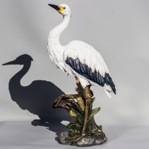 Heron Sculpture *Coastal Statue Outdoor *Garden Decor Water Bird *Large Wildlife Figure *Flowerbed Beach Keepsake *Back Yard Lawn Realistic
