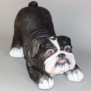 Cremation Urn Dog Ashes *English Bulldog Memorial Custom Paint *Pet Loss Grave Decor *Funeral Statue Casket *Burial Keepsake Condolence Gift