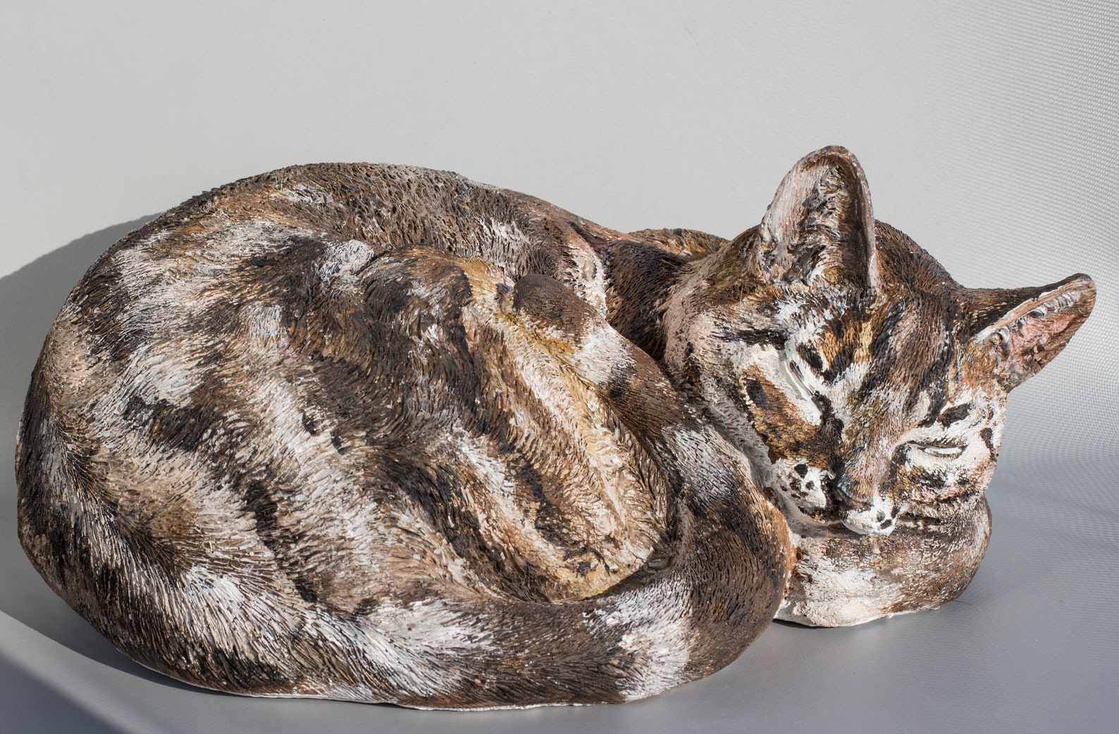 Cat Urn Custom Paint Cat Memorial Urn Cat Urn Sleeping Cat Etsy