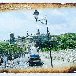 Cartão Postal Cidade Ucraniana *Cartão Fotográfico Histórico *Lembrança de Viagem *Coleção Mundo *Cidade da Ucrânia *Castelo Antigo Rússia *Ponte da Fortaleza Turca