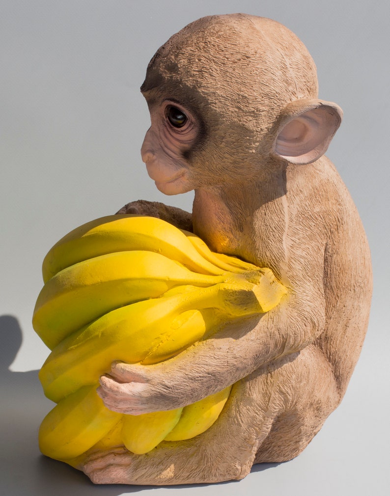 Monkey Statue chimpanzee Figurines wildlife Garden Sculpture Etsy