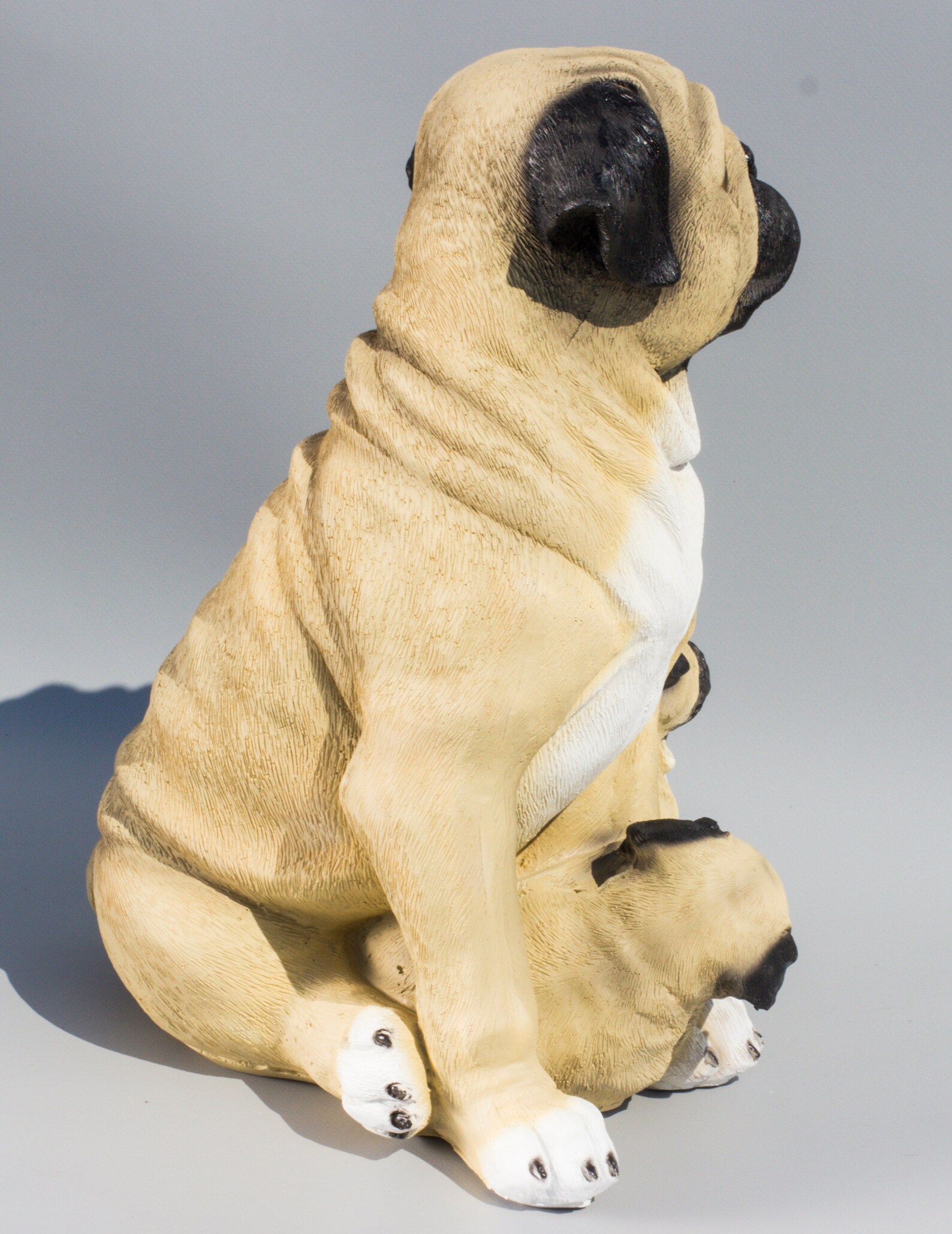 Pug Dog Statue Garden Sculpture Large Family Dog Ornament Etsy