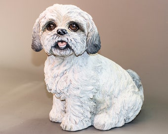 Lhasa Apso Urn Custom Paint *Cremation Statue Dog Ashes Holder *Pet Memorial Burial Casket *Funeral Sculpture *Unique Remembrance Keepsake