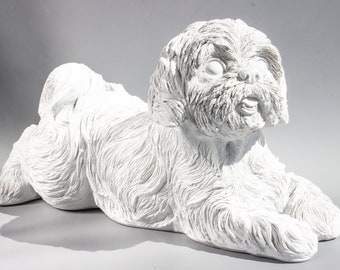 Shih Tzu Sculpture Unpainted *Dog Memorial Statue Ready to Paint *Garden Figurine Pet *Funeral Keepsake Sympathy Gifts *Grave Decor Outdoor