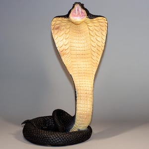 Cobra Snake Sculpture *Serpent Statue *Chinese Zodiac New Year Gift *Feng Shui Garden Decor *Wildlife Animal Figurine Viper *Home Keepsake
