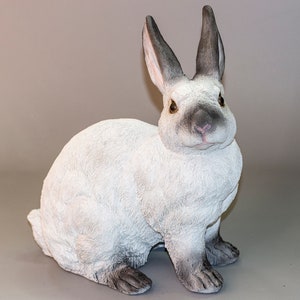 Unique Easter Decor Rabbit *White Bunny Garden Sculpture Large *Statue Pet Memorial *Grave Decor Keepsake Lapin *Animal Sympathy Gifts Hare