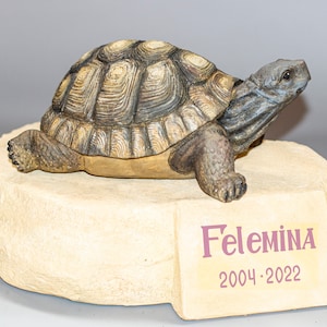 Turtle Memorial Stone *Pet Casket Urn *Cremation Statue Tortoise Ashes *Unique Funeral Casket Custom Paint *Burial Keepsake Artistic Outdoor