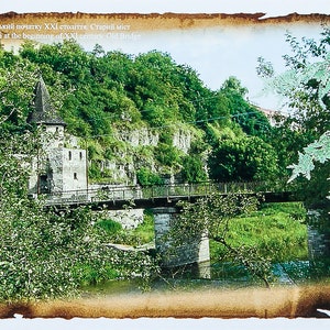 Carte postale Ukraine * Monde de la vieille ville * Forteresse de Kamenets Podolsk * Photo du pont du château * Histoire de la Russie * Carte postale de collection * Cadeau souvenir de voyage
