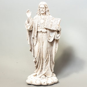 Catholic Statue Jesus Christ *Christian Religious Figurine *Prayer Room Sacred Decor *Our Holy Father Biblical Sculpture Devotional Gift Men